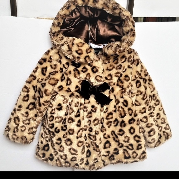 Pistachio Other - Winter Coat Girls 24m Leopard Print Faux Fur